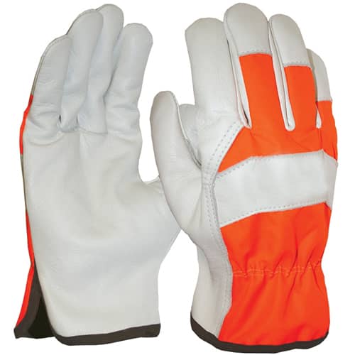 Hi Vis Backed Leather Rigger Gloves