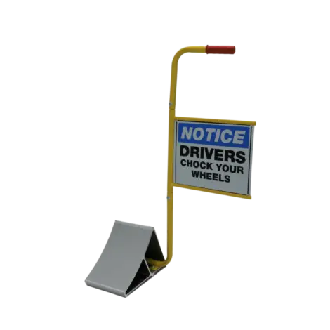 Truck Wheel Chock with Handle and Sign