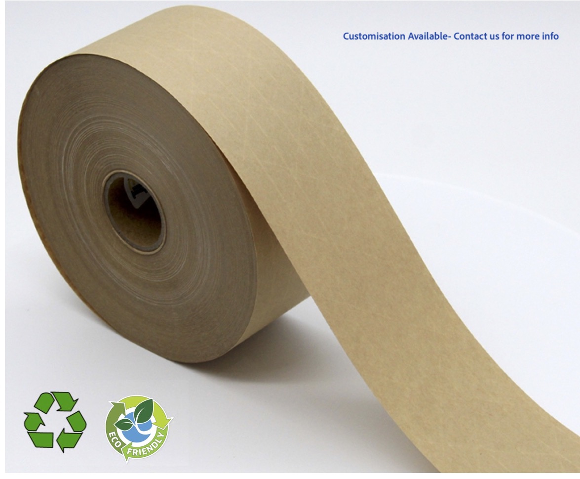 Biodegradable Recycled Reinforced Water-Activated Tape- CWG-RRWAT-E100- 60mmx305mm- 1 Carton-6 Pieces - Image 4